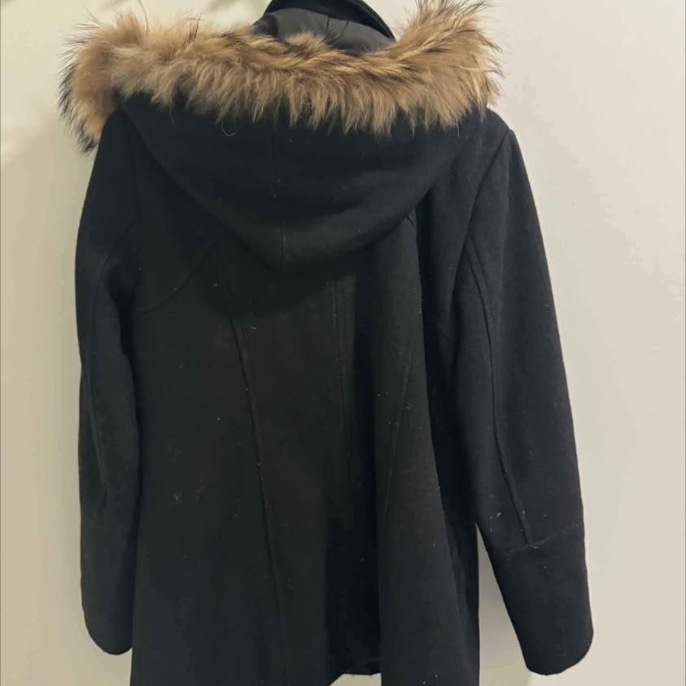 Women's Black Faux Fur Trim Jacket - Picture 4 of 4